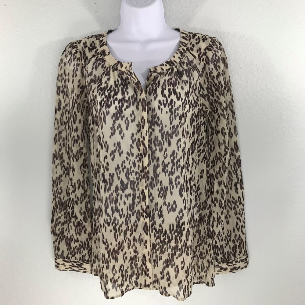 Lucky Brand Women’s XS Animal Print Blouse